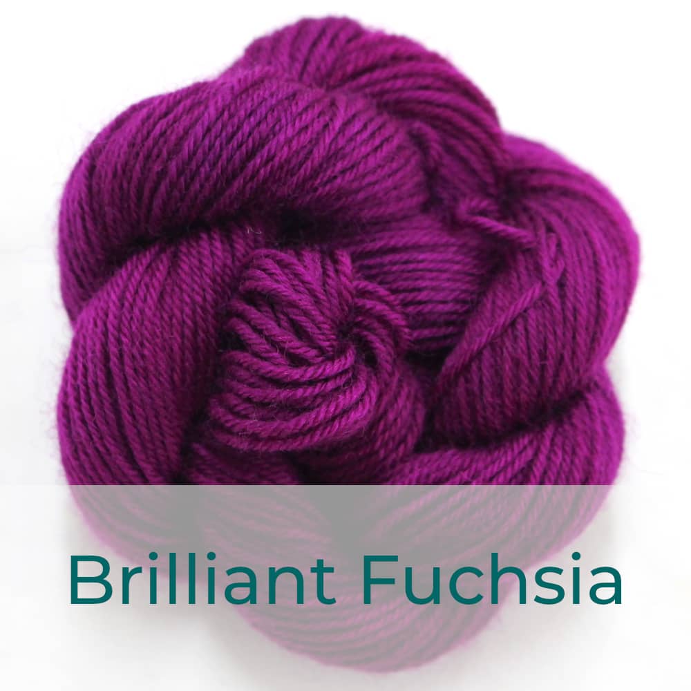 BFL 4 Ply mini skein in Brilliant Fuchsia colourway. It is bright fuchsia.