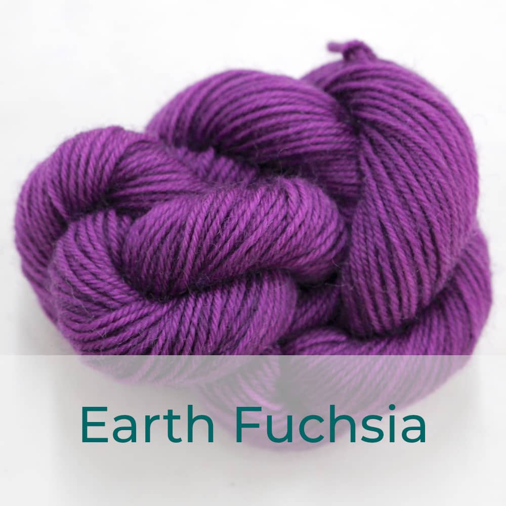 BFL 4 Ply mini skein in the Earth Fuchsia colourway. It is dusky fuchsia.