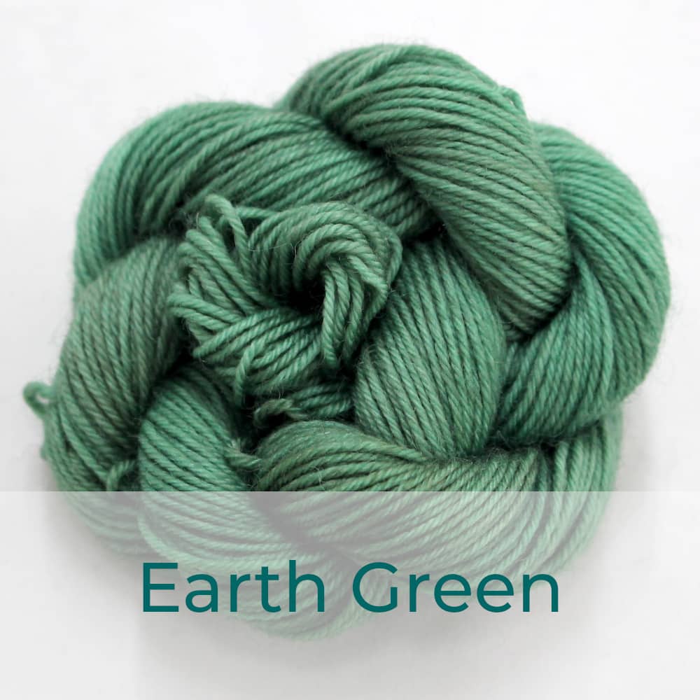 BFL 4 Ply mini skein in the Earth Green colourway. It is a soft sage green colour.
