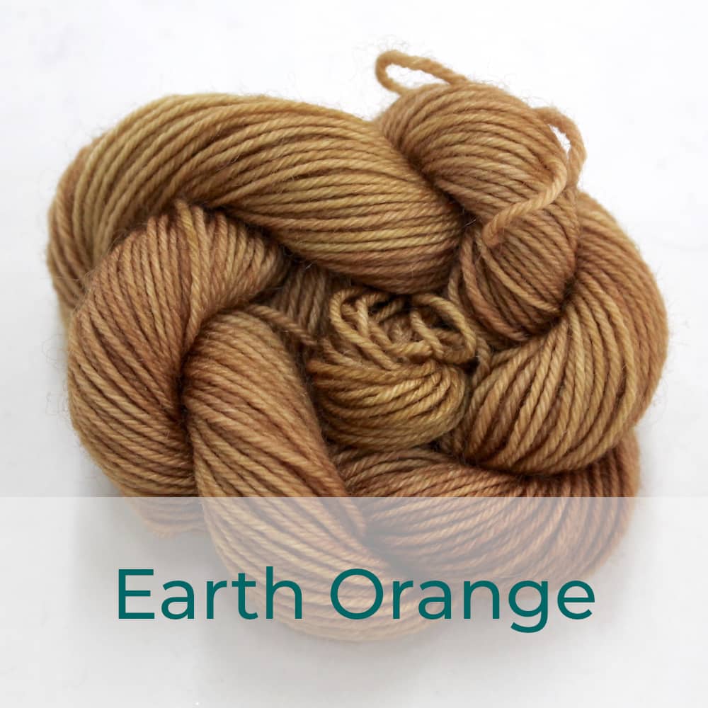 BFL 4 Ply mini skein in the Earth Orange colourway. It is light brown.