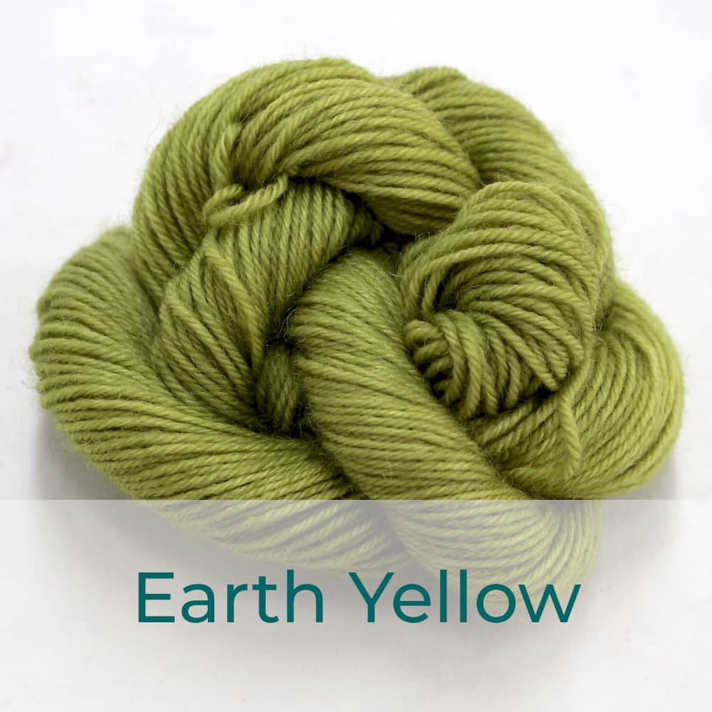 BFL 4 Ply mini skein in Earth Yellow colourway. It is soft murky green.