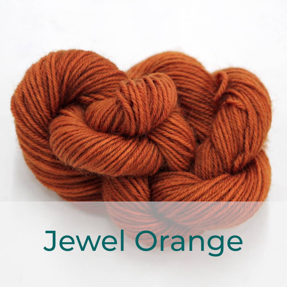 BFL 4 Ply mini skein in the Jewel Orange colourway. It is a gingery brown.