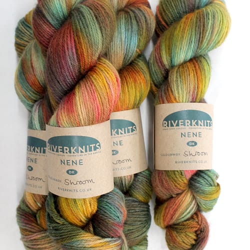 Skeins of Shroom - highly variegated autumnal colours