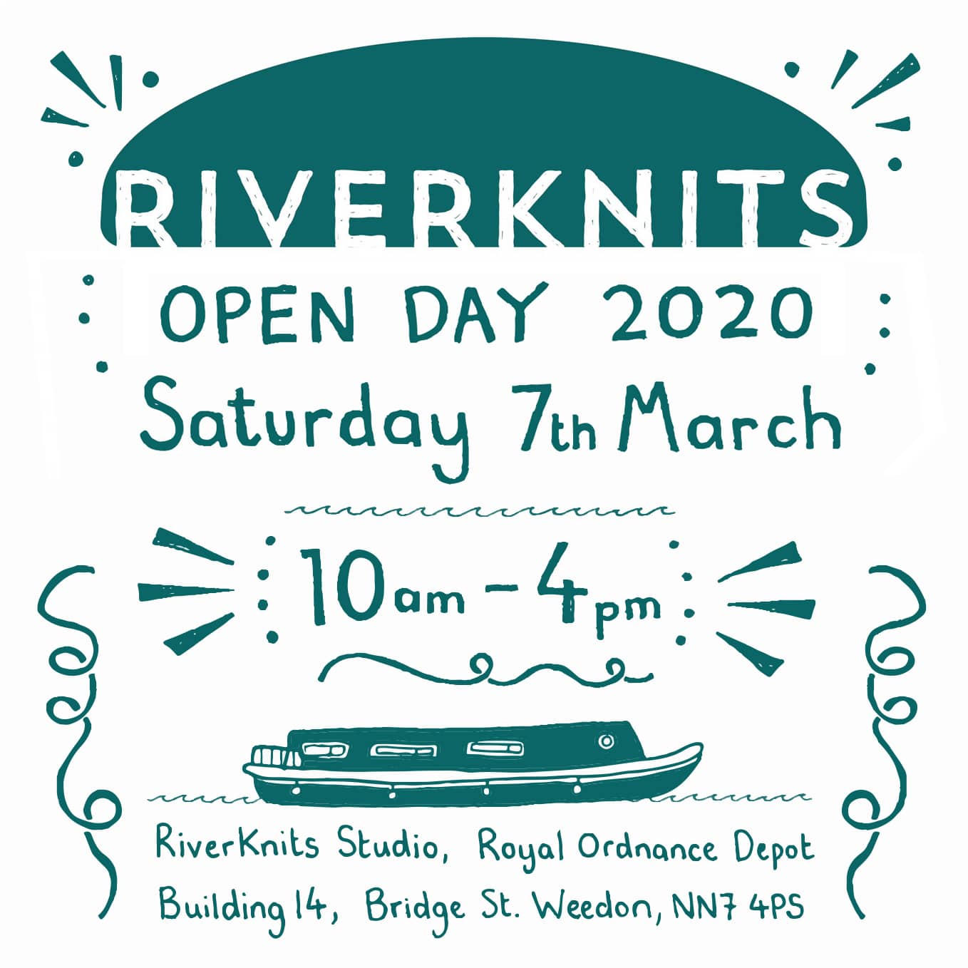 Open Day Graphic with dates and a narrow boat